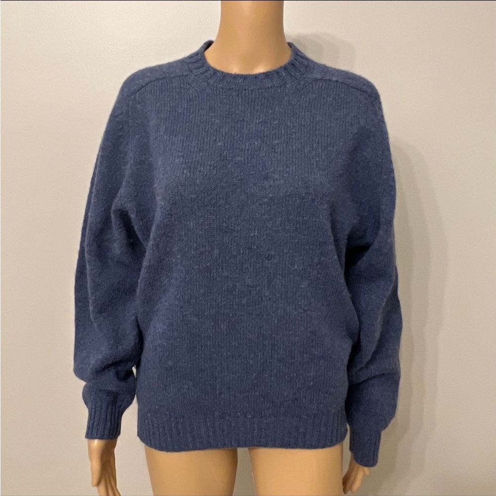 Lands’ End Women’s Vintage Blue 100% Shetland Wool